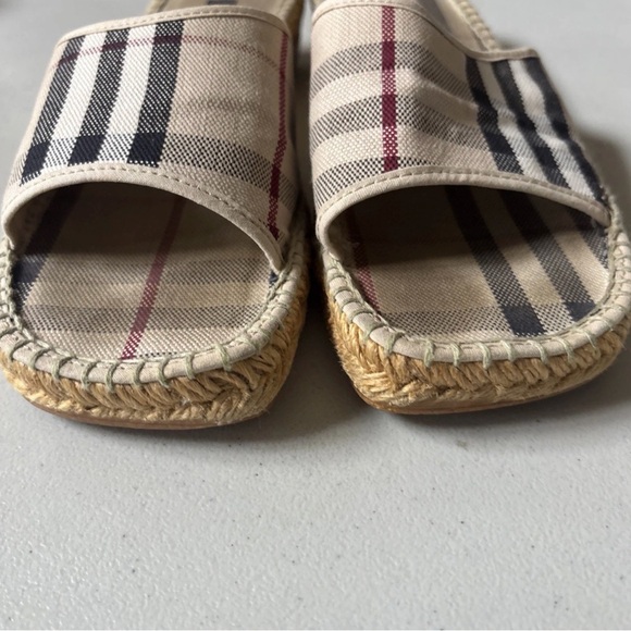 Vintage Y2K Burberry Women’s Nova Check Espadrille Sandals 38 - Picture 4 of 6